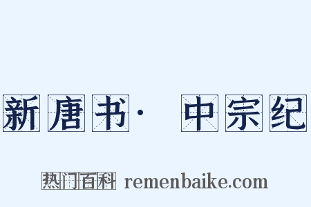 新唐书·中宗纪是什么意思的图片